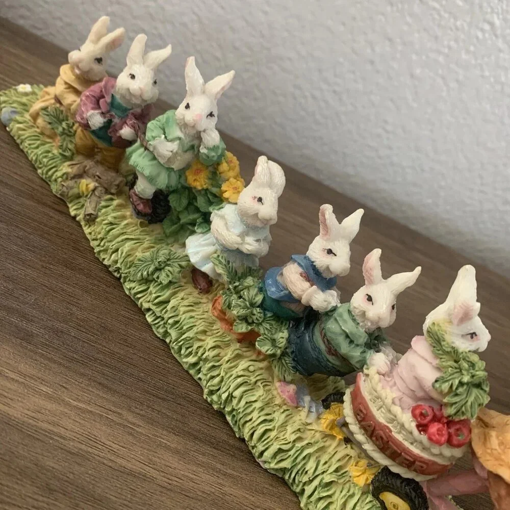 Easter Bunny Spring Rabbit Family Figurine - Picture 4 of 4